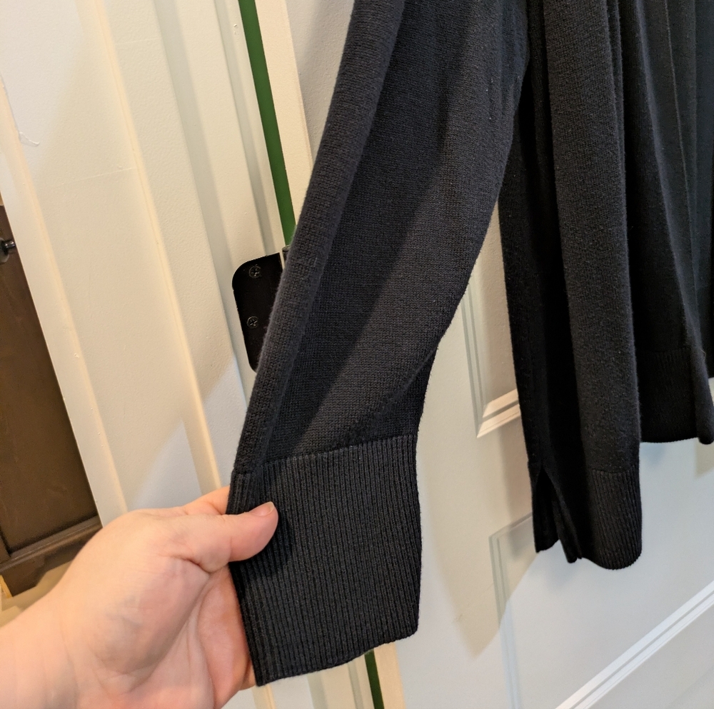 croft & barrow Black Open-Front Women's Cardigan - Picture 3 of 11